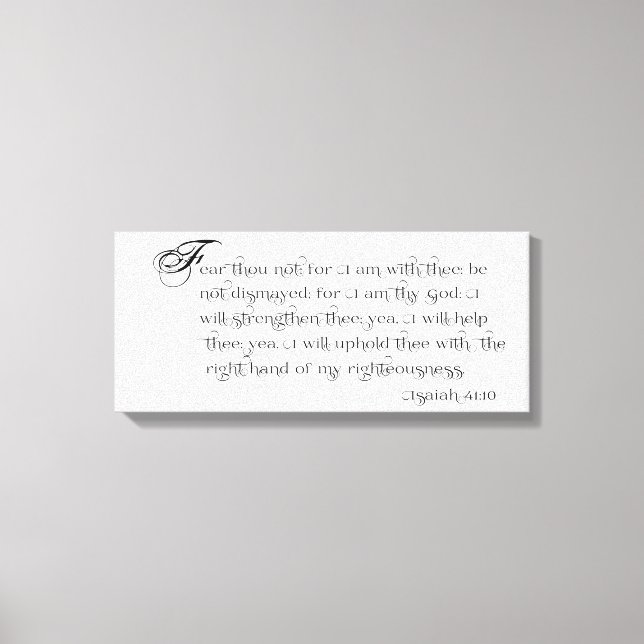 Medo Não - canvas de Tipografia Isaiah 41:10 (Frente)