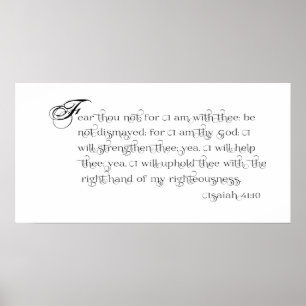 Medo Não - poster de Tipografia Isaiah 41:10