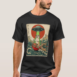 Meerkat Ramen OVNI Camiseta Divertida Anime Japonê