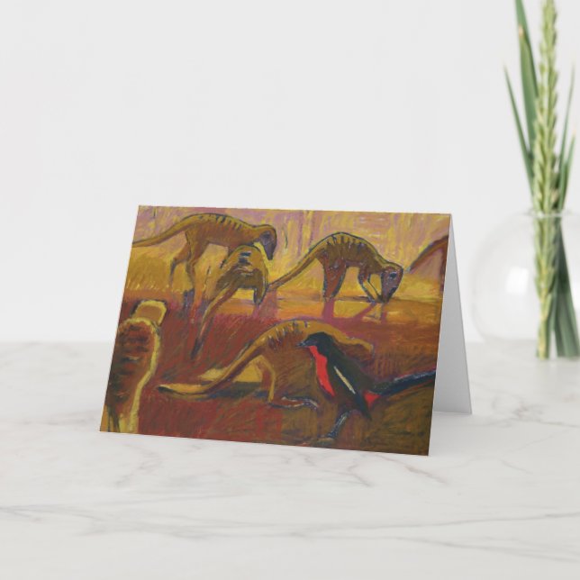 Meerkats e shrike - cartão (Frente)