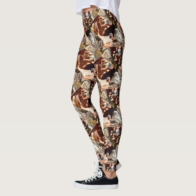Meerkats Em Triângulos, Leggings Damas (Esquerda)