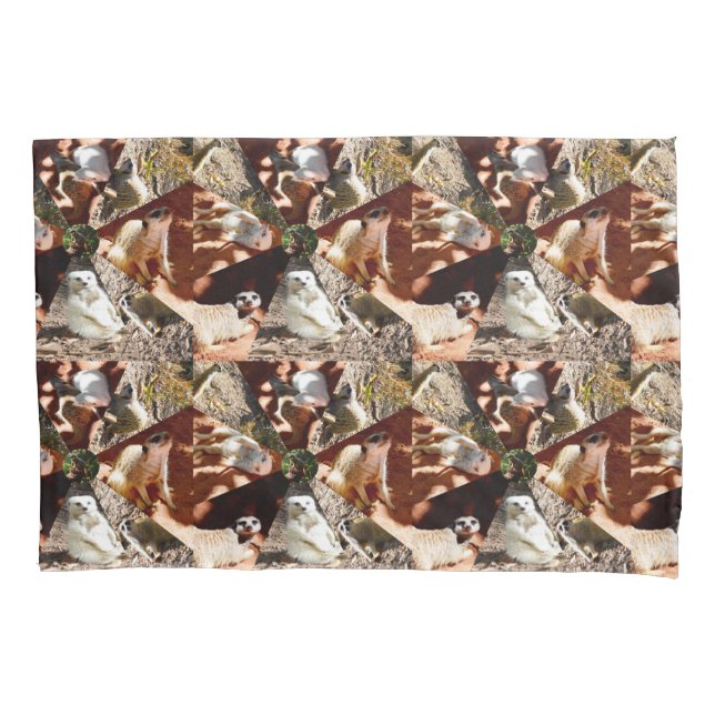 Meerkats Em Triângulos, Pillowcase (Frente)