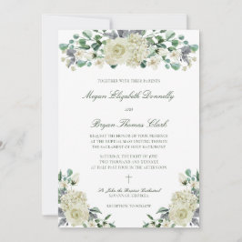 Megan Elegant Greenery Convite Católico para Casam