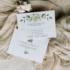 Megan White Rose Greenery Meal Choice RSVP