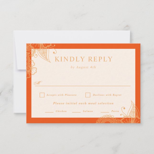 Mehndi Wedding RSVP (Frente)