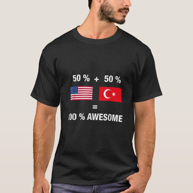 Meia Camisa de Bandeira Turca Meia-Americana 100 T (Frente)