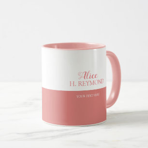 meia caneca cor-de-rosa & branca agradável