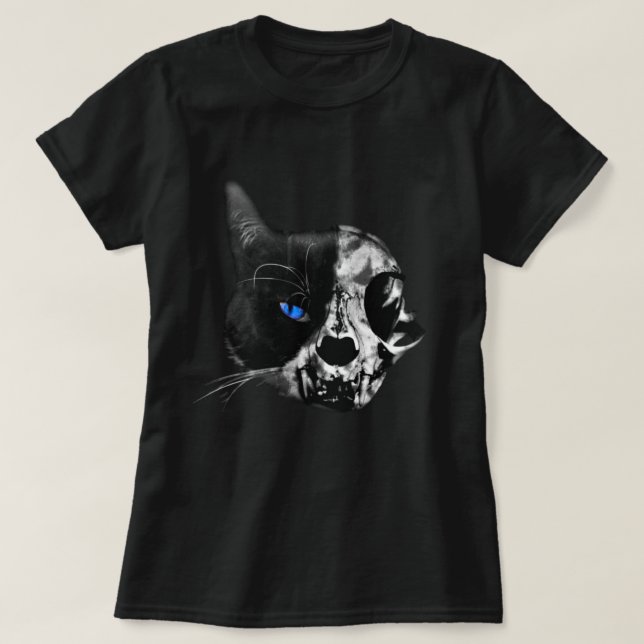 Meia Caveira, Metade Gato A Última Camiseta De Hor (Frente do Design)