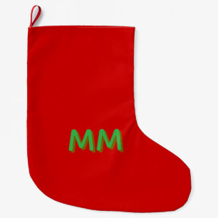 Meia de Natal com Monograma MM Grande