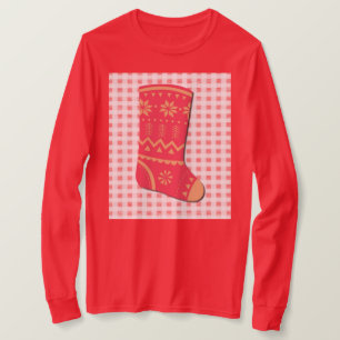 Meia de Natal Fofo Arte de Férias em Camiseta