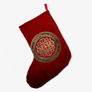 Meia De Natal Grande [600] Nó Dourado Celta Sagrado Cruz
