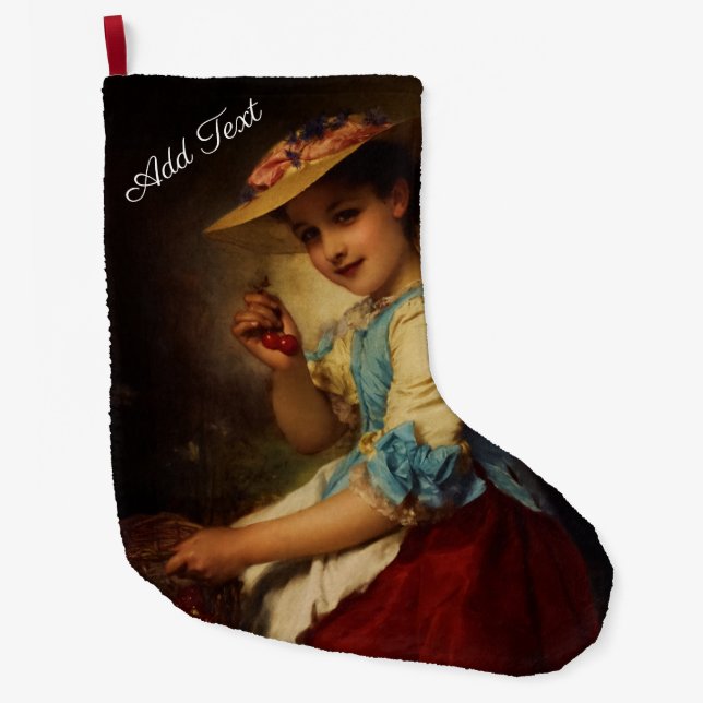 Meia De Natal Grande A Cherry Girl de Adolphe Piot (Frente)