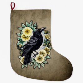 Meia De Natal Grande A graça e a elegância do corvo.