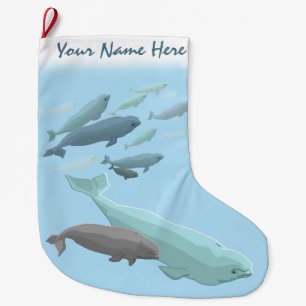Meia De Natal Grande A meia do Natal da beluga personaliza a baleia da
