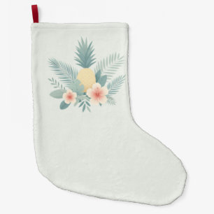 Meia De Natal Grande Abacaxi floral e havaiano