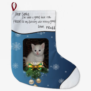 Meia De Natal Grande ADICIONAR SEUS Papais noeis de Feriado de Gato de 