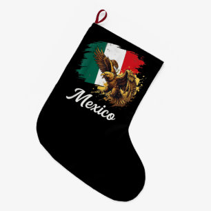 Meia De Natal Grande Águia Orgulho Bandeira Mexicana Vintage