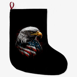 Meia De Natal Grande Águia Patriótica EUA Bandeira Americana 4 de Julho