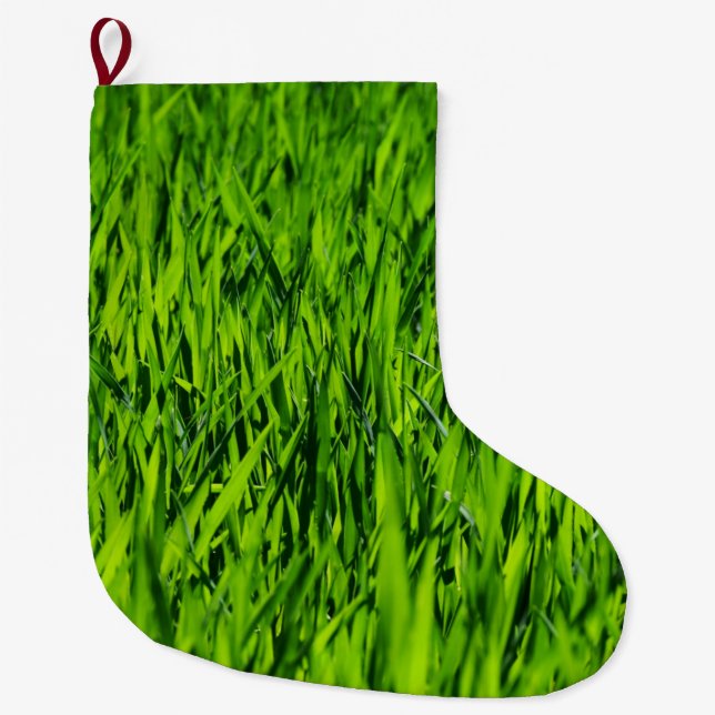 Meia De Natal Grande Altas lâminas de grama (Frente)