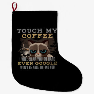Meia De Natal Grande Amante de Café Engraçado - Humor de Gato