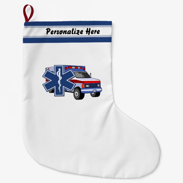 Meia De Natal Grande Ambulância do EMS do paramédico de EMT (Frente)