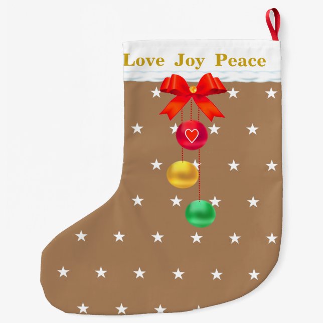 Meia De Natal Grande Amor Alegria Paz (Verso)