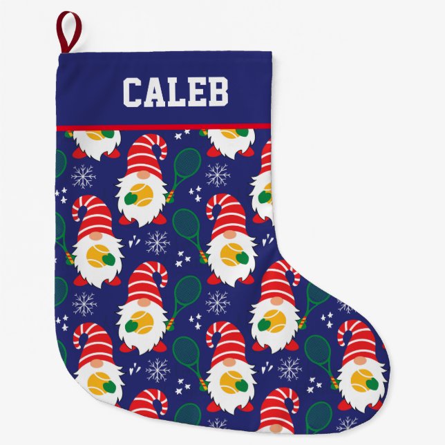 Meia De Natal Grande Anã de Natal 🎾, bonitinha, com tênis (Frente)