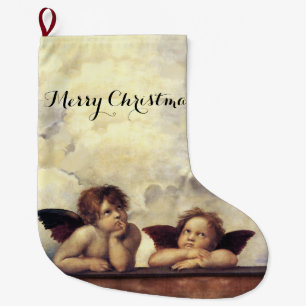Meia De Natal Grande ANGELS / Cherubs alados,Nuvens Raffaello Sanzio