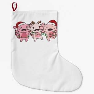 Meia De Natal Grande Animais de Natal Axolotl Axolotls