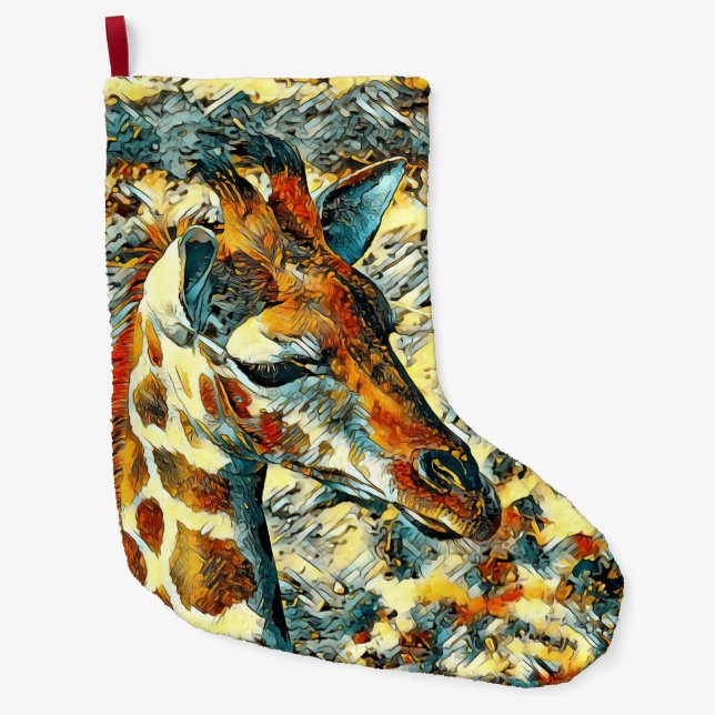 Meia De Natal Grande AnimalArt_Giraffe_002 (Frente)