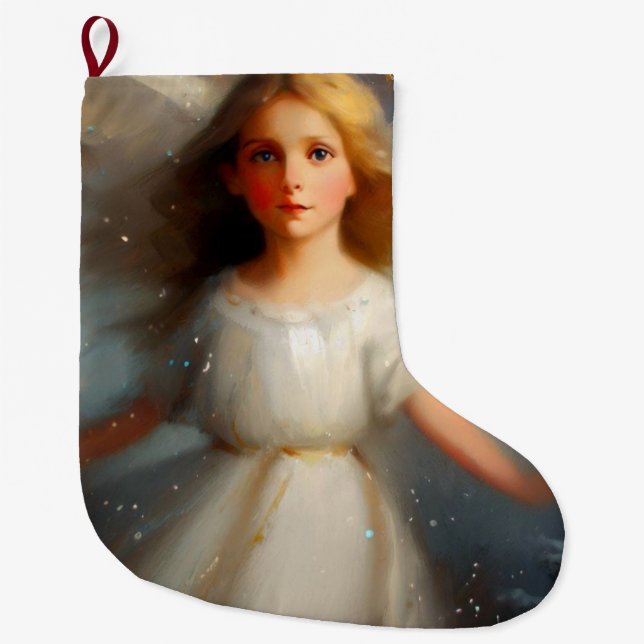 Meia De Natal Grande Anjo Natal 2 (Frente)