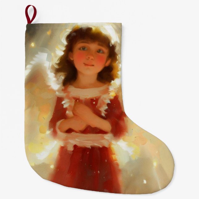 Meia De Natal Grande Anjo Natal 4 (Frente)