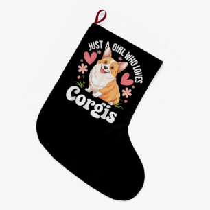Meia De Natal Grande Apenas uma garota que ama Corgis