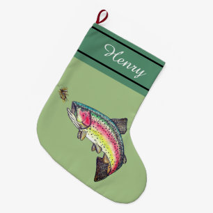 Meia De Natal Grande Arco-Íris Pescando