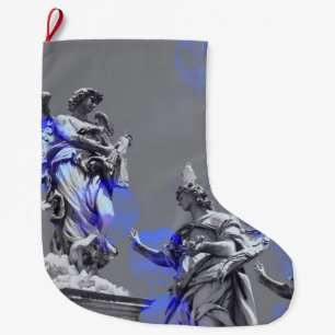 Meia De Natal Grande Arte digital de esculturas pincéis de cor azul