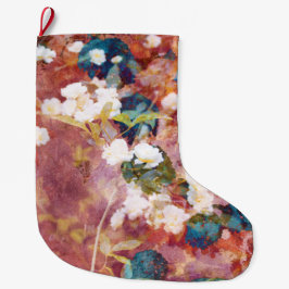 Meia De Natal Grande Arte legal e moderna do padrão romântico das flore