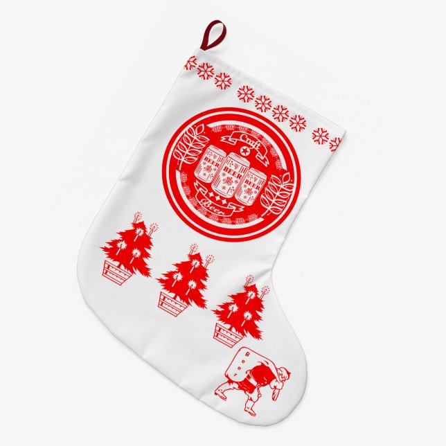 Meia De Natal Grande Artesanato Beer Christmas - Beer Cans (Frente (Pendurada))