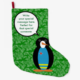Meia De Natal Grande Aruba Flag Holiday Ms Penguin Talking