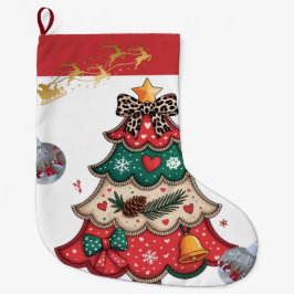 Meia De Natal Grande Árvore de Natal Moderna Colorida