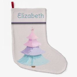 Meia De Natal Grande Árvore Natal Pastel