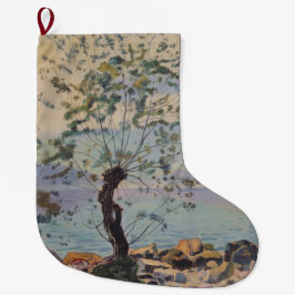 Meia De Natal Grande Árvore selvagem pelo lago (paisagem suíça)