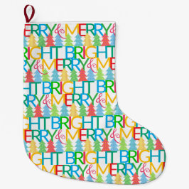 Meia De Natal Grande Árvores Coloridas - Parada de Natal