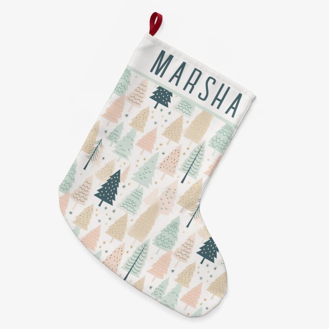 Meia De Natal Grande Árvores de Natal (Frente (Pendurada))