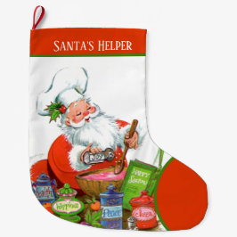 Meia De Natal Grande auxiliar do Papai noel de natais vintages retrorre