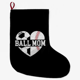 Meia De Natal Grande Ball Mãe Camisa Coração Engraçado Baseball Soccer 
