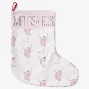 Meia De Natal Grande Ballerina Rosa Personalizada Stocks de Natal