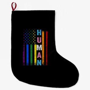 Meia De Natal Grande Bandeira americana LGBT humana Mês do Orgulho Gay 