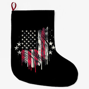 Meia De Natal Grande Bandeira Americana Masculina EUA Bebê Bandeira Ame