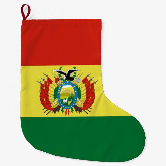Meia De Natal Grande Bandeira da Bolívia (Frente)
