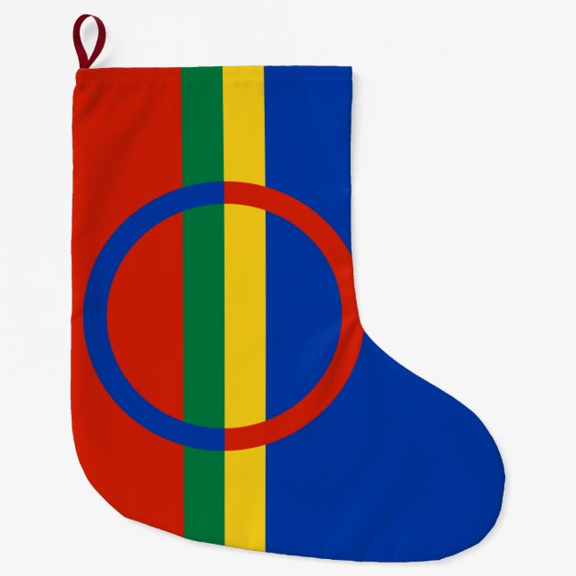 Meia De Natal Grande Bandeira da Lapónia (Natal) (Sami) (Laplander) (Frente)